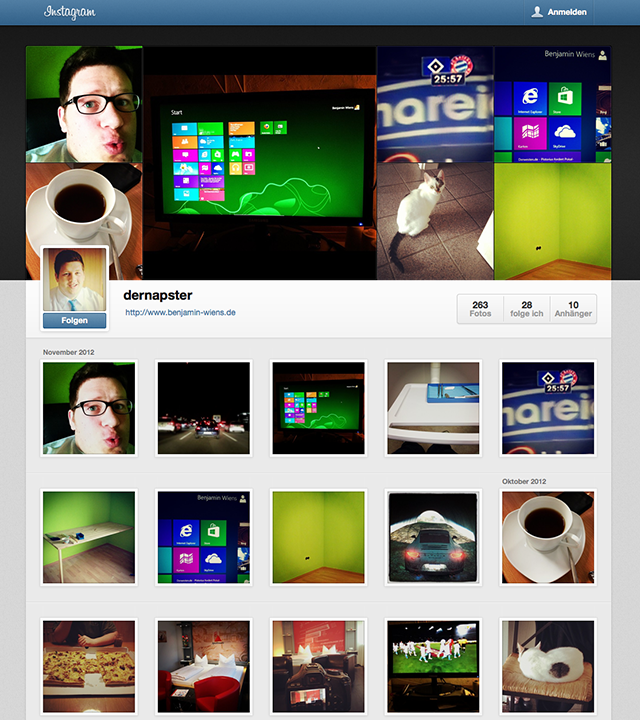 Instagram und Webprofile