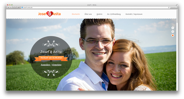 Hochzeitswebsite von Josef & Anita ist Online!